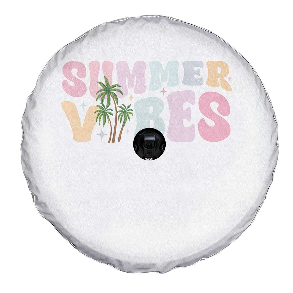 Summer Vibes Spare Tire Cover Beach Life Gift Distressed Beach Mom - Wonder Print Shop