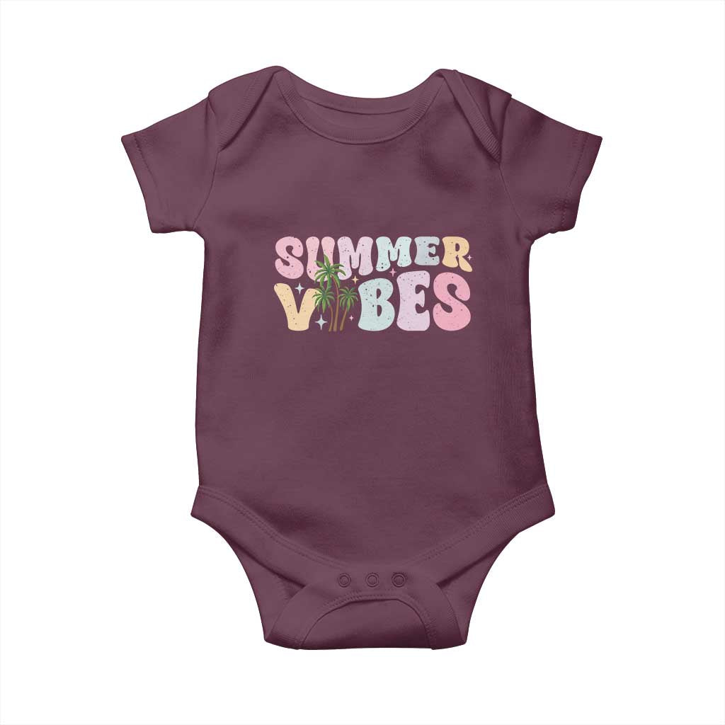 Summer Vibes Baby Onesie Beach Life Gift Distressed Beach Mom - Wonder Print Shop