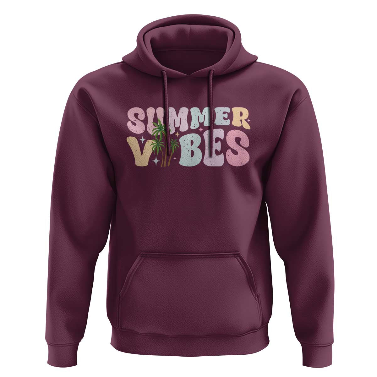 Summer Vibes Hoodie Beach Life Gift Distressed Beach Mom - Wonder Print Shop