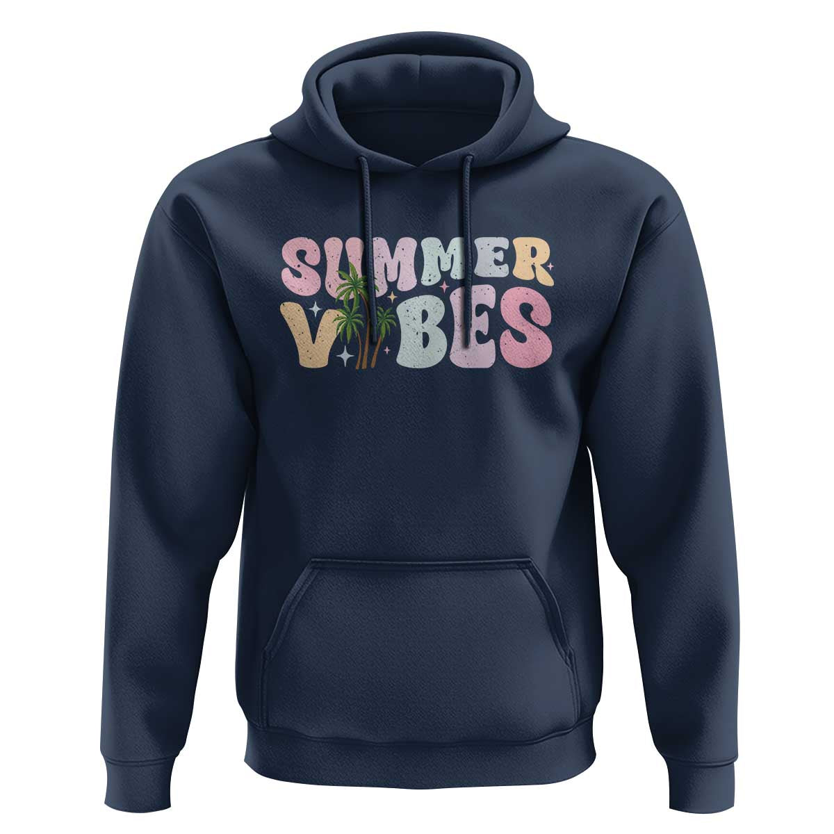 Summer Vibes Hoodie Beach Life Gift Distressed Beach Mom - Wonder Print Shop