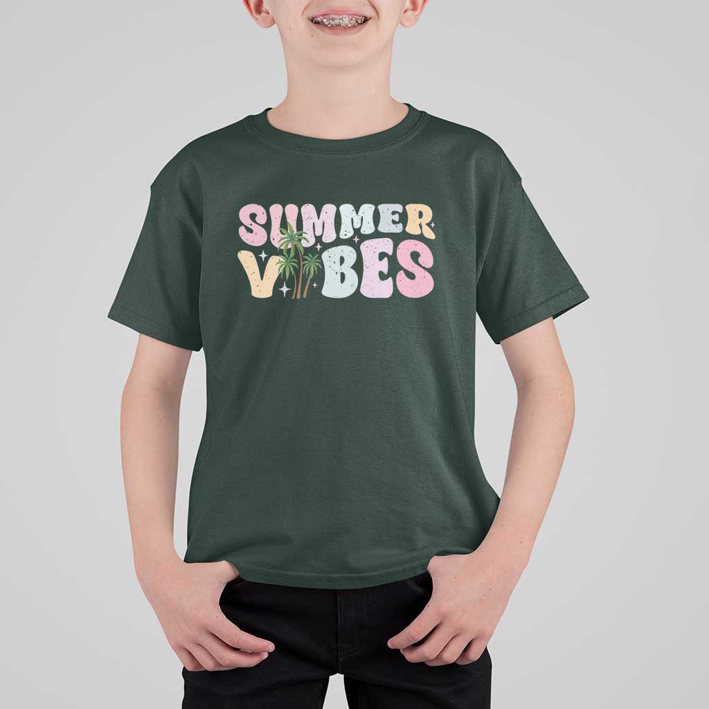Summer Vibes T Shirt For Kid Beach Life Gift Distressed Beach Mom - Wonder Print Shop