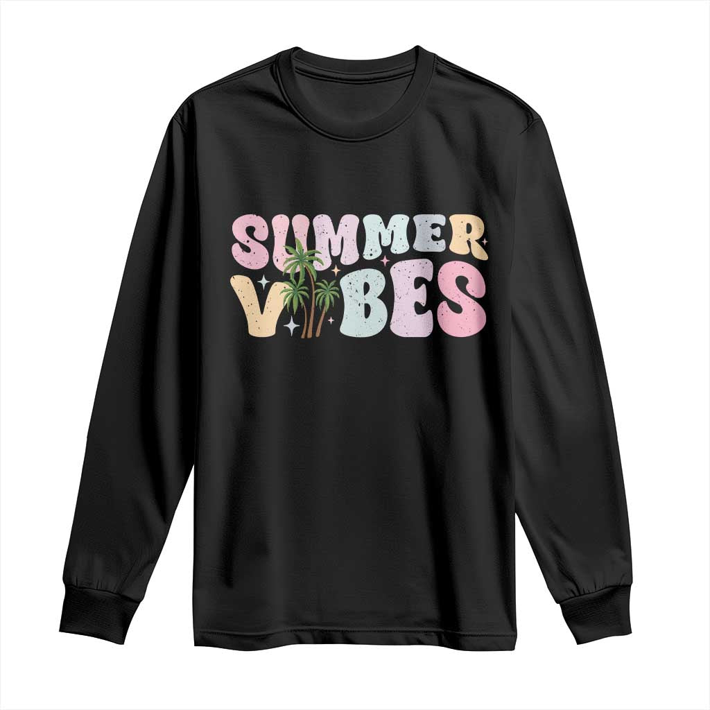 Summer Vibes Long Sleeve Shirt Beach Life Gift Distressed Beach Mom - Wonder Print Shop