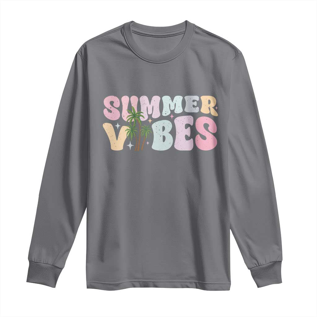Summer Vibes Long Sleeve Shirt Beach Life Gift Distressed Beach Mom - Wonder Print Shop
