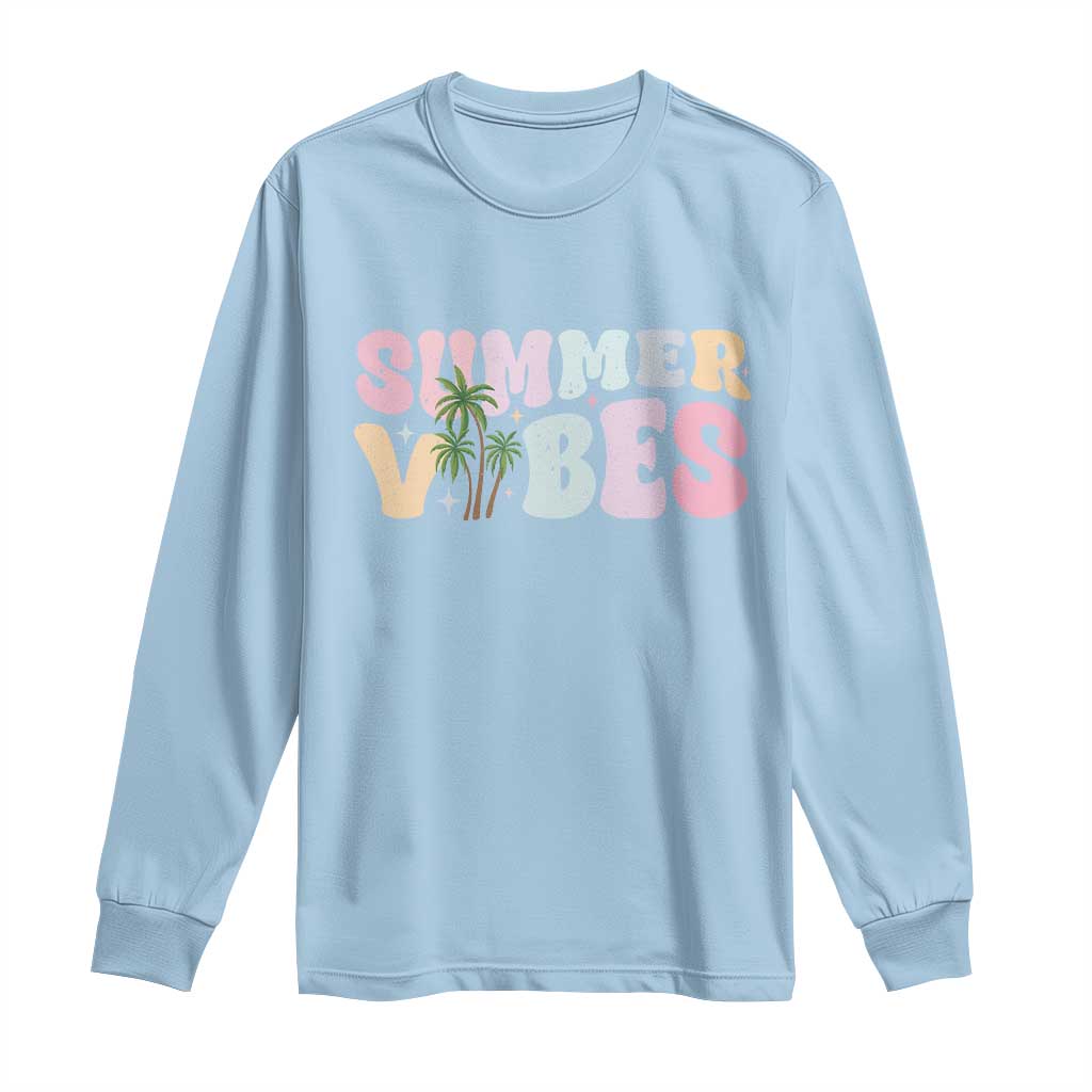 Summer Vibes Long Sleeve Shirt Beach Life Gift Distressed Beach Mom - Wonder Print Shop