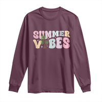 Summer Vibes Long Sleeve Shirt Beach Life Gift Distressed Beach Mom - Wonder Print Shop
