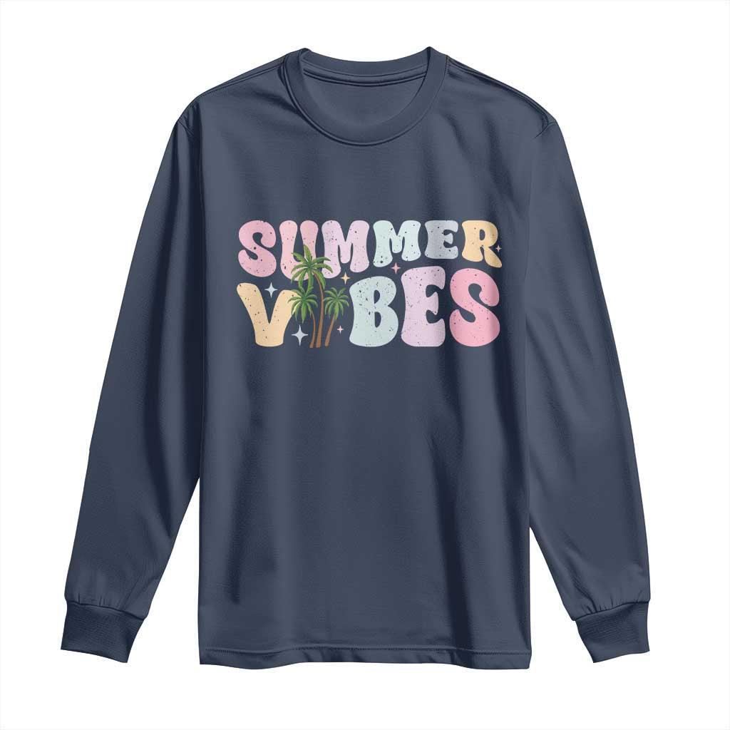 Summer Vibes Long Sleeve Shirt Beach Life Gift Distressed Beach Mom - Wonder Print Shop