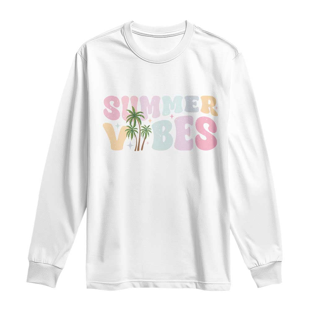 Summer Vibes Long Sleeve Shirt Beach Life Gift Distressed Beach Mom - Wonder Print Shop
