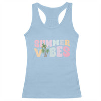 Summer Vibes Racerback Tank Top Beach Life Gift Distressed Beach Mom - Wonder Print Shop