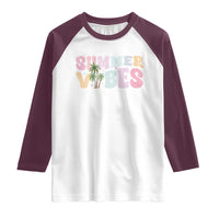 Summer Vibes Raglan Shirt Beach Life Gift Distressed Beach Mom - Wonder Print Shop