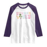 Summer Vibes Raglan Shirt Beach Life Gift Distressed Beach Mom - Wonder Print Shop