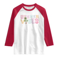 Summer Vibes Raglan Shirt Beach Life Gift Distressed Beach Mom - Wonder Print Shop