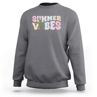 Summer Vibes Sweatshirt Beach Life Gift Distressed Beach Mom - Wonder Print Shop