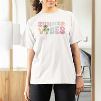 Summer Vibes T Shirt For Women Beach Life Gift Distressed Beach Mom - Wonder Print Shop