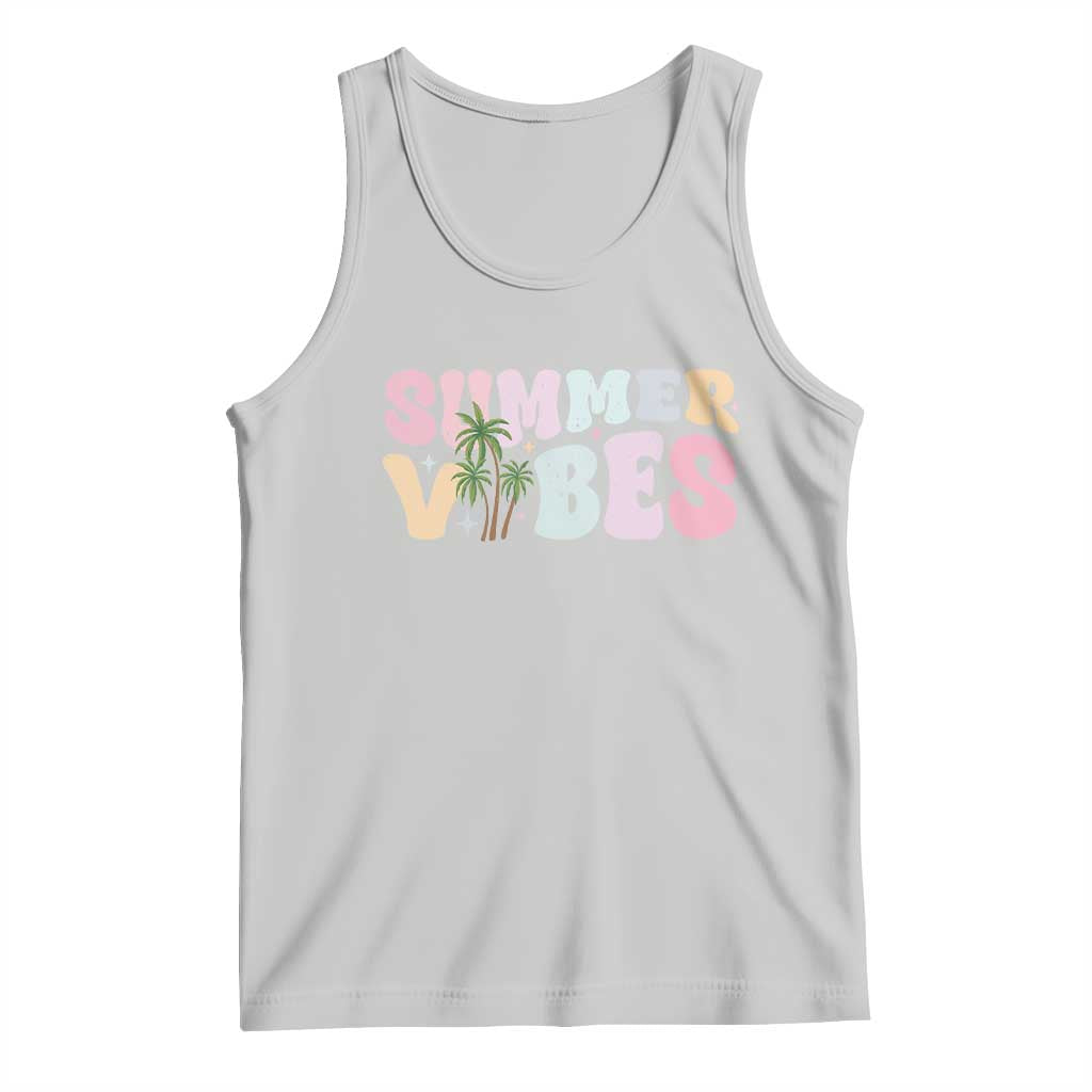 Summer Vibes Tank Top Beach Life Gift Distressed Beach Mom - Wonder Print Shop
