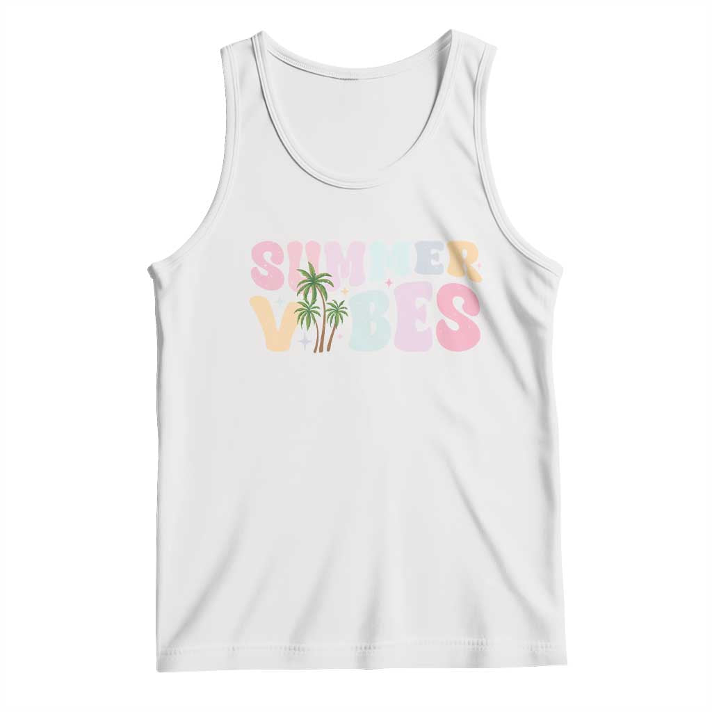 Summer Vibes Tank Top Beach Life Gift Distressed Beach Mom - Wonder Print Shop