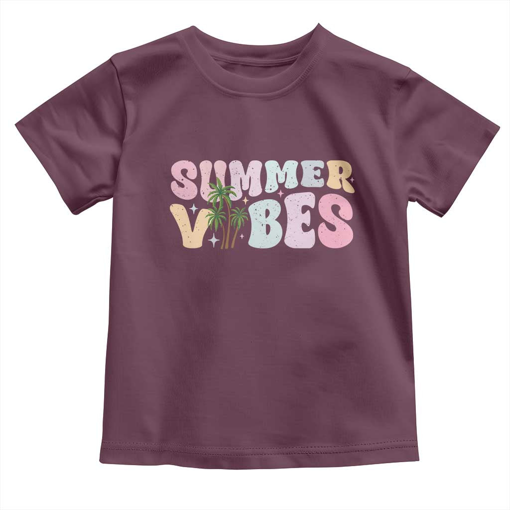 Summer Vibes Toddler T Shirt Beach Life Gift Distressed Beach Mom - Wonder Print Shop