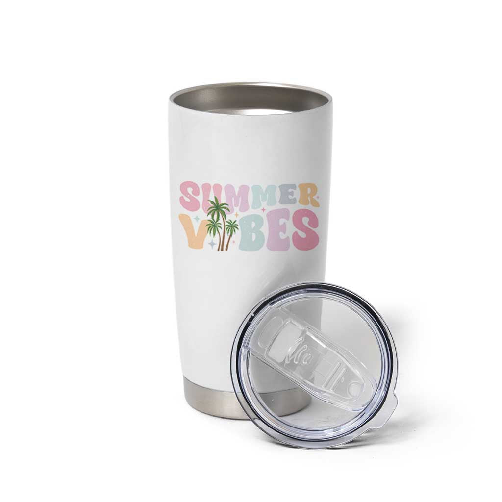Summer Vibes Tumbler Cup Beach Life Gift Distressed Beach Mom - Wonder Print Shop