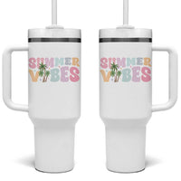 Summer Vibes Tumbler With Handle Beach Life Gift Distressed Beach Mom - Wonder Print Shop
