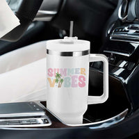 Summer Vibes Tumbler With Handle Beach Life Gift Distressed Beach Mom - Wonder Print Shop