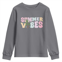 Summer Vibes Youth Sweatshirt Beach Life Gift Distressed Beach Mom - Wonder Print Shop