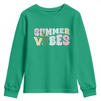 Summer Vibes Youth Sweatshirt Beach Life Gift Distressed Beach Mom - Wonder Print Shop