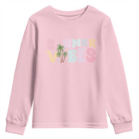 Summer Vibes Youth Sweatshirt Beach Life Gift Distressed Beach Mom - Wonder Print Shop