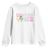 Summer Vibes Youth Sweatshirt Beach Life Gift Distressed Beach Mom - Wonder Print Shop
