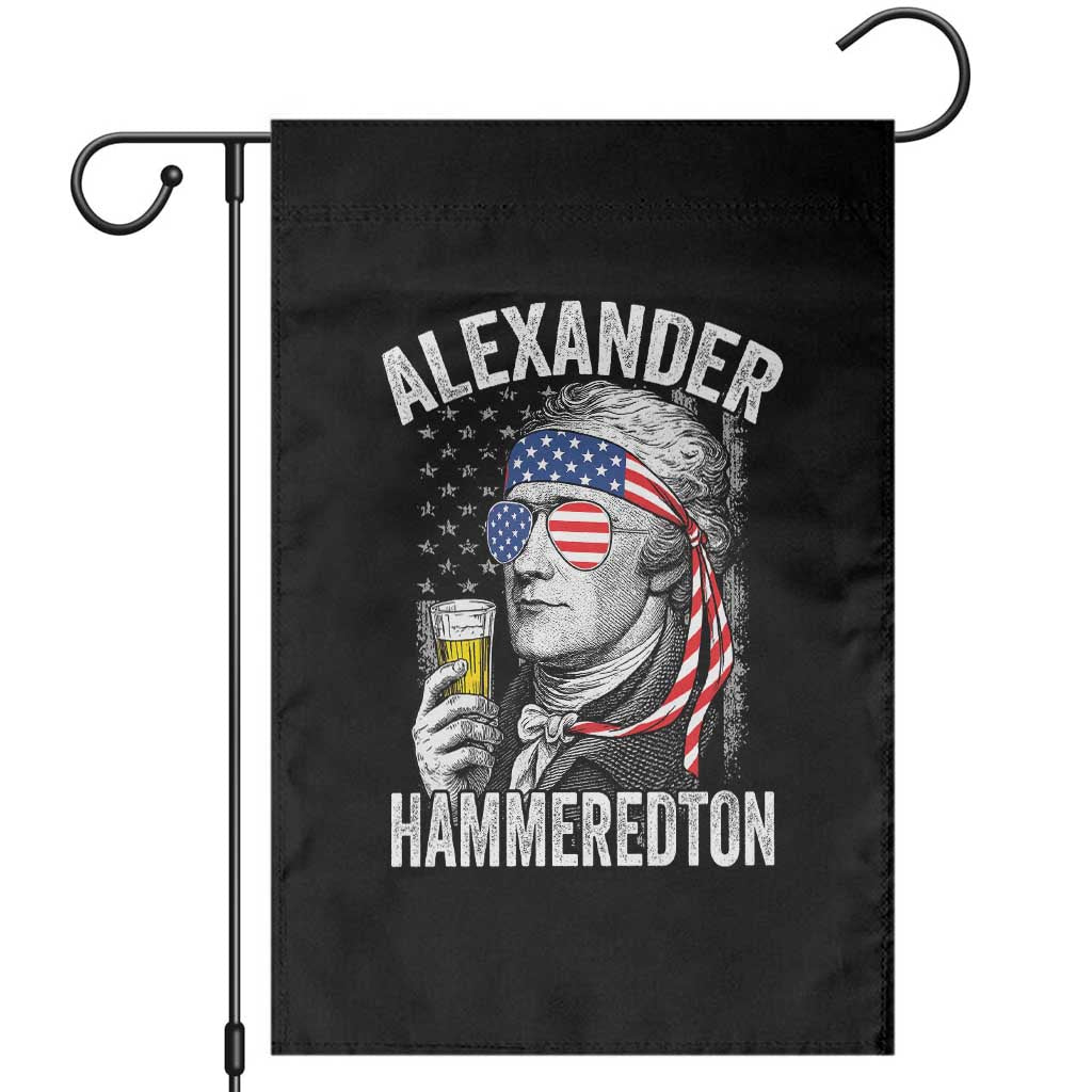 Funny Hamilton Drinking Garden Flag Alexander Hammeredton 4th of July Beer Merica Flag - Wonder Print Shop