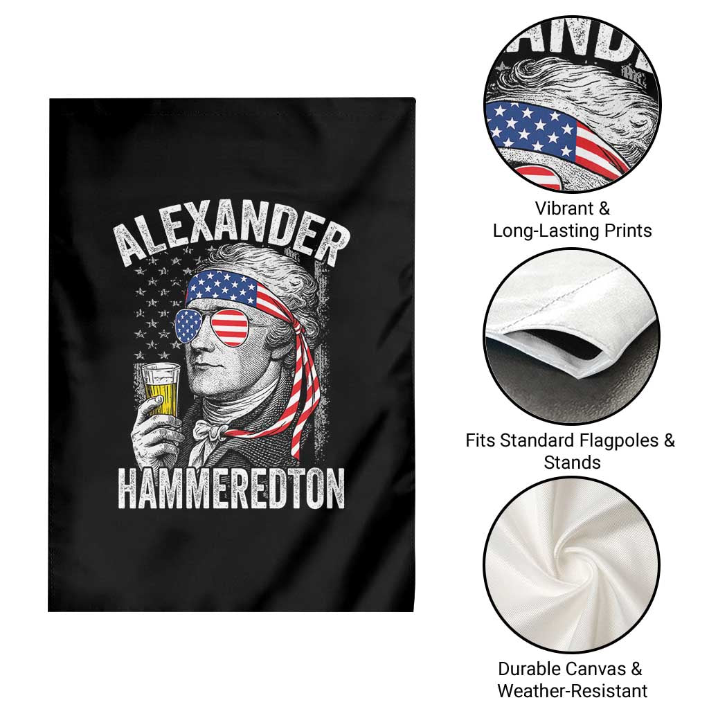 Funny Hamilton Drinking Garden Flag Alexander Hammeredton 4th of July Beer Merica Flag - Wonder Print Shop