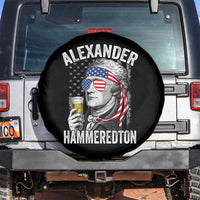 Funny Hamilton Drinking Spare Tire Cover Alexander Hammeredton 4th of July Beer Merica Flag - Wonder Print Shop