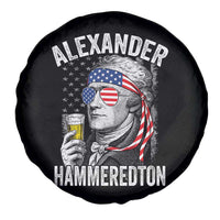 Funny Hamilton Drinking Spare Tire Cover Alexander Hammeredton 4th of July Beer Merica Flag - Wonder Print Shop