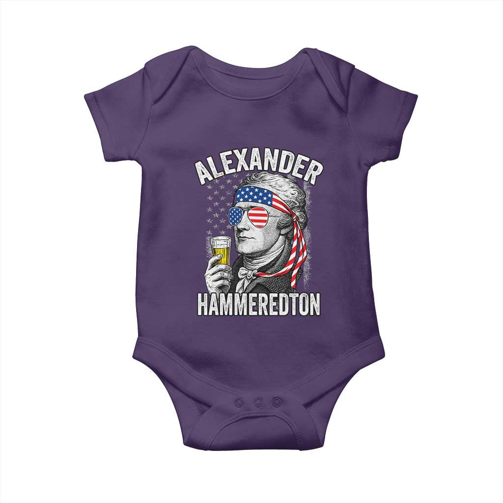Funny Hamilton Drinking Baby Onesie Alexander Hammeredton 4th of July Beer Merica Flag - Wonder Print Shop