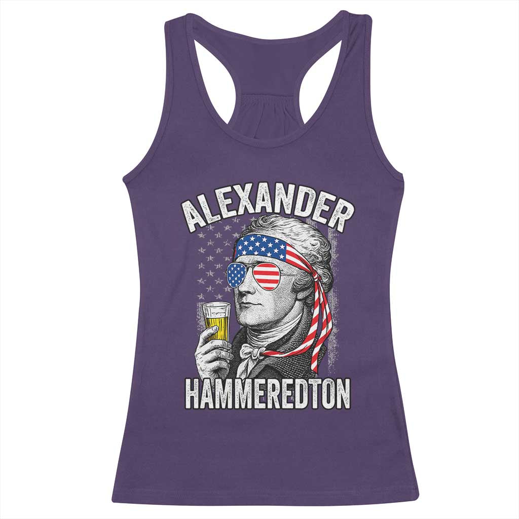 Funny Hamilton Drinking Racerback Tank Top Alexander Hammeredton 4th of July Beer Merica Flag - Wonder Print Shop