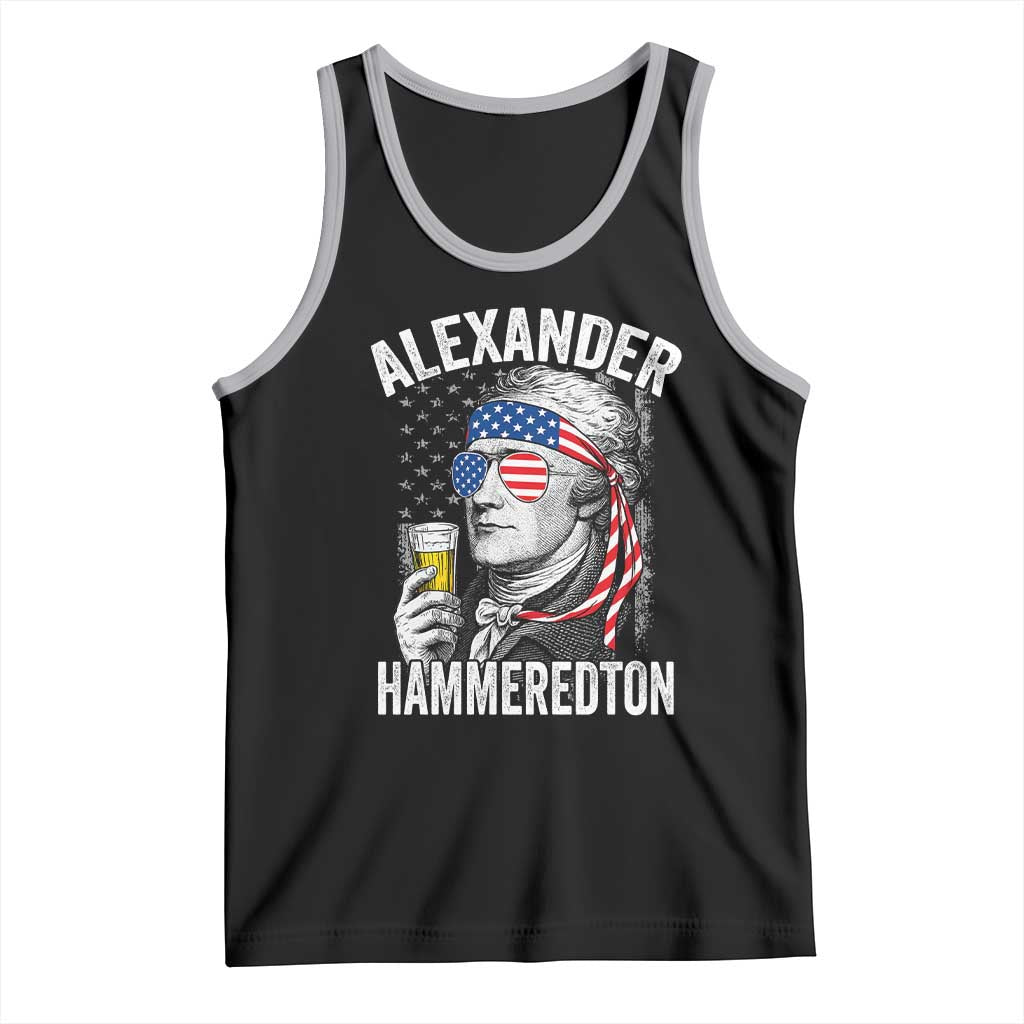 Funny Hamilton Drinking Tank Top Alexander Hammeredton 4th of July Beer Merica Flag - Wonder Print Shop