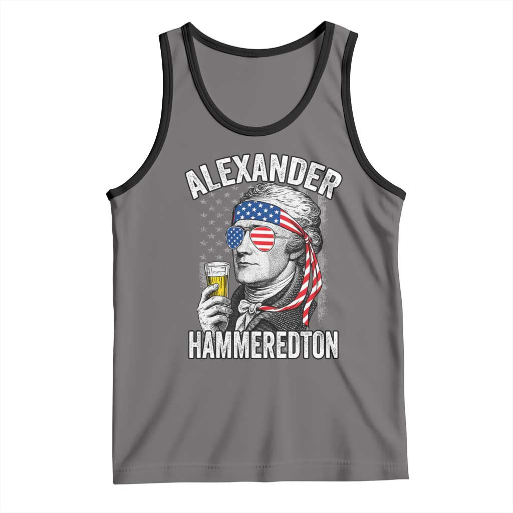 Funny Hamilton Drinking Tank Top Alexander Hammeredton 4th of July Beer Merica Flag - Wonder Print Shop