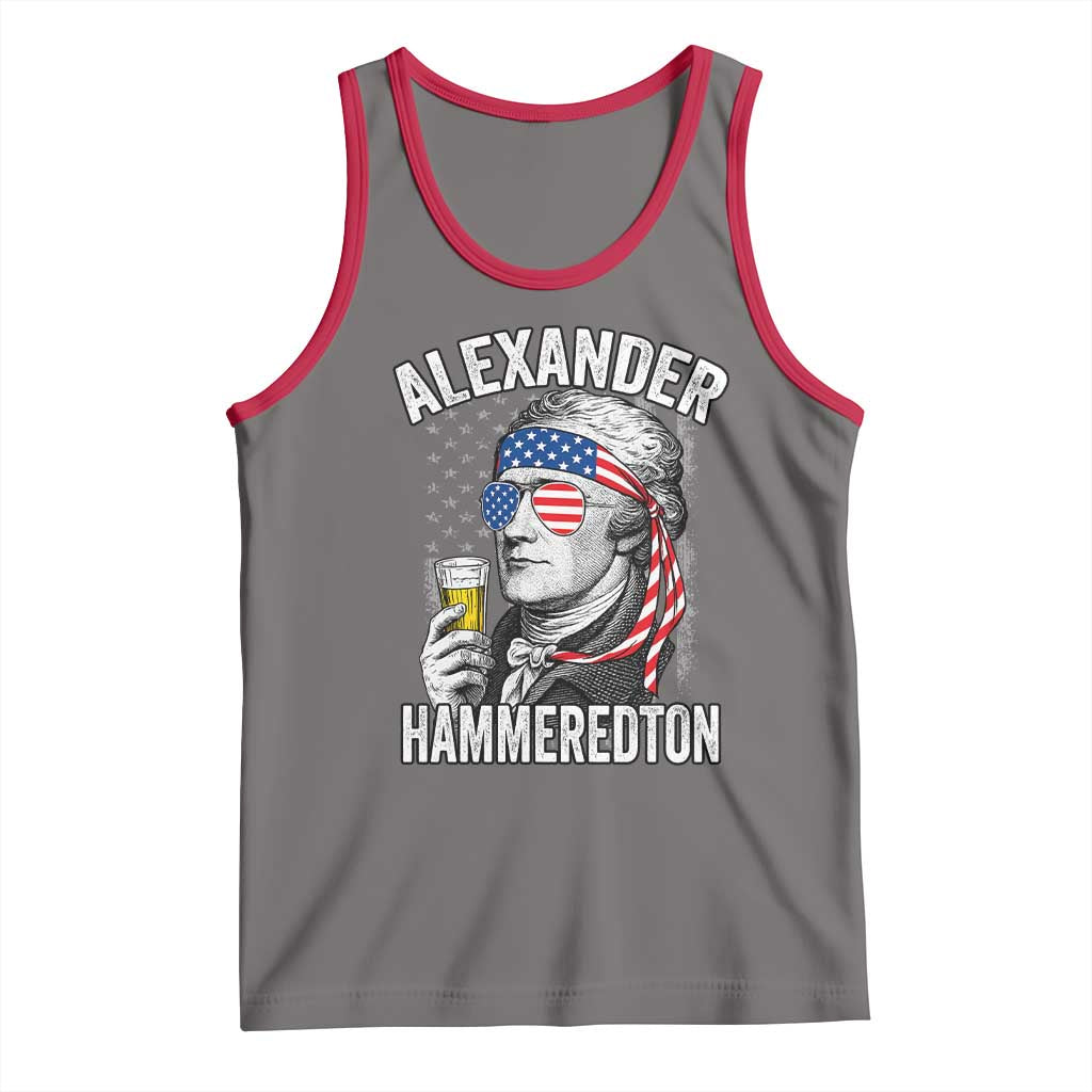 Funny Hamilton Drinking Tank Top Alexander Hammeredton 4th of July Beer Merica Flag - Wonder Print Shop