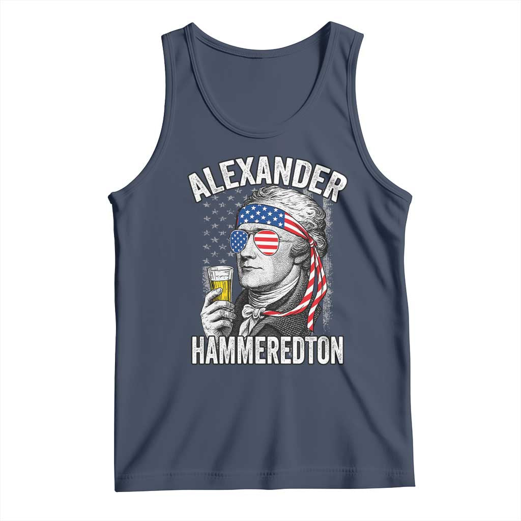Funny Hamilton Drinking Tank Top Alexander Hammeredton 4th of July Beer Merica Flag - Wonder Print Shop