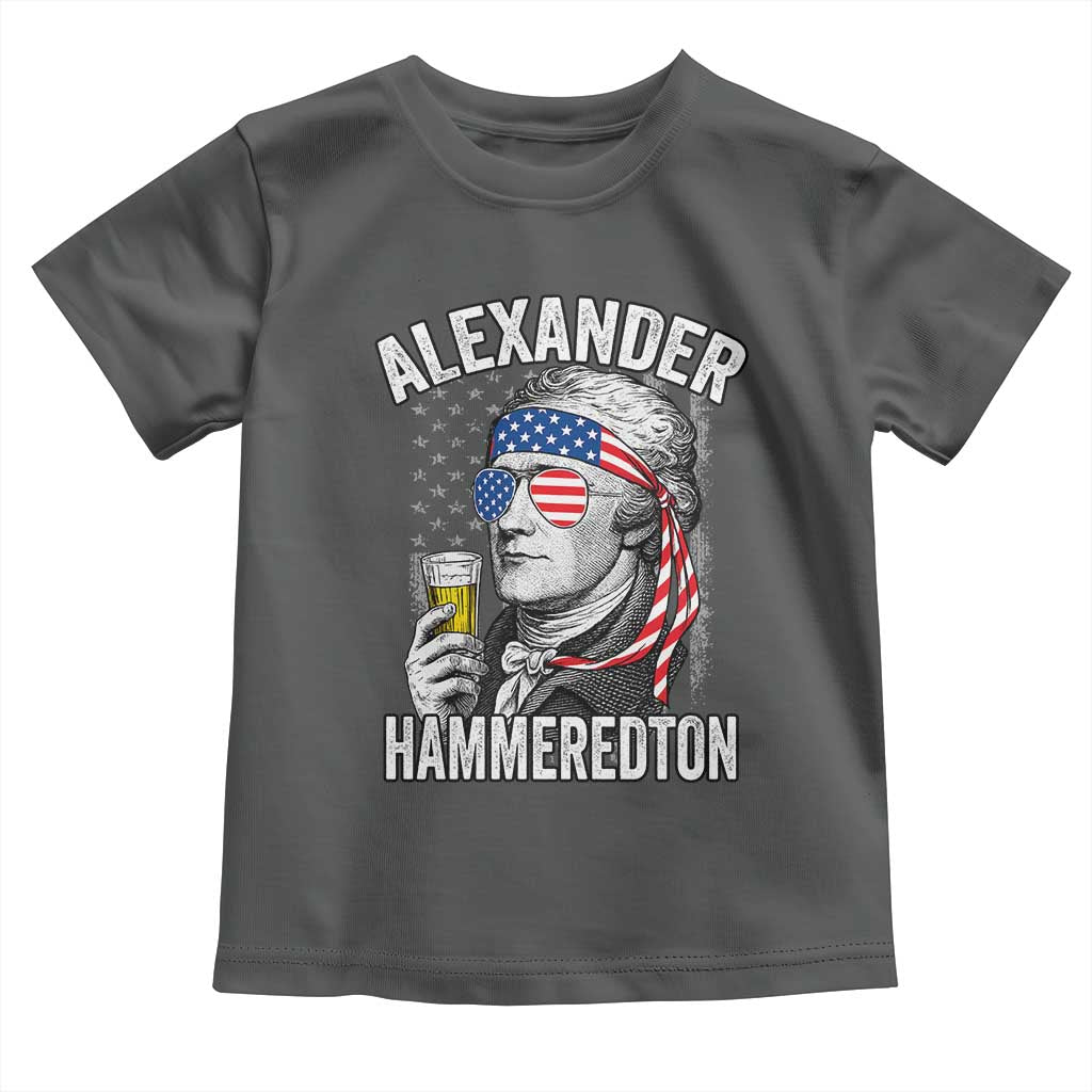 Funny Hamilton Drinking Toddler T Shirt Alexander Hammeredton 4th of July Beer Merica Flag - Wonder Print Shop