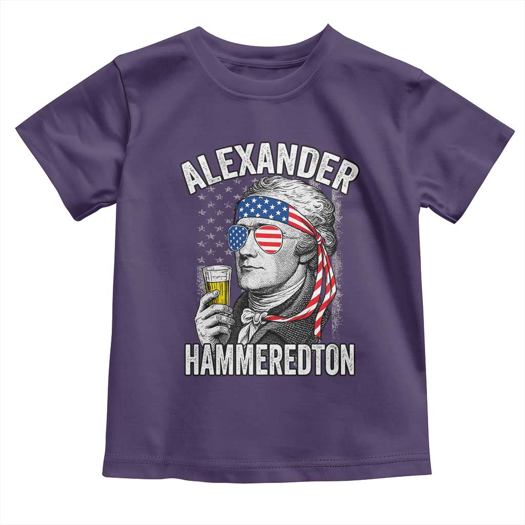 Funny Hamilton Drinking Toddler T Shirt Alexander Hammeredton 4th of July Beer Merica Flag - Wonder Print Shop