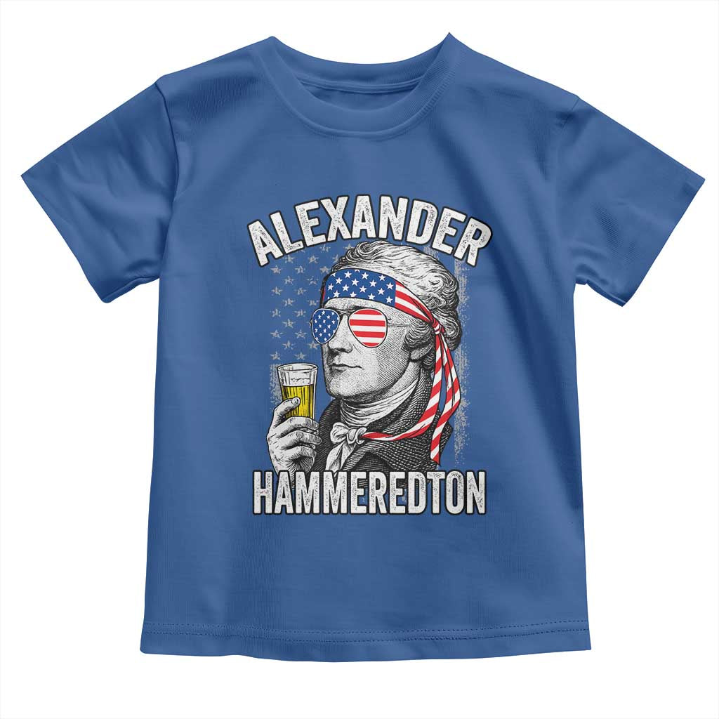Funny Hamilton Drinking Toddler T Shirt Alexander Hammeredton 4th of July Beer Merica Flag - Wonder Print Shop