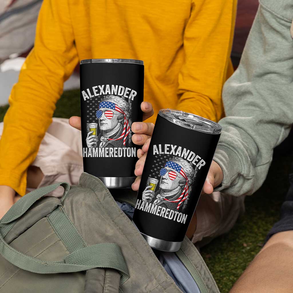 Funny Hamilton Drinking Tumbler Cup Alexander Hammeredton 4th of July Beer Merica Flag - Wonder Print Shop