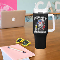 Funny Hamilton Drinking Tumbler With Handle Alexander Hammeredton 4th of July Beer Merica Flag - Wonder Print Shop