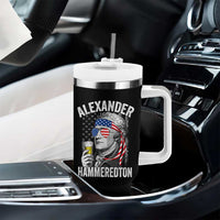 Funny Hamilton Drinking Tumbler With Handle Alexander Hammeredton 4th of July Beer Merica Flag - Wonder Print Shop