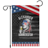 Funny Hamilton Drinking Garden Flag Alexander Hammeredton 4th of July Beer Merica Flag