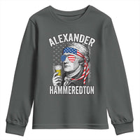 Funny Hamilton Drinking Youth Sweatshirt Alexander Hammeredton 4th of July Beer Merica Flag - Wonder Print Shop