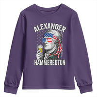 Funny Hamilton Drinking Youth Sweatshirt Alexander Hammeredton 4th of July Beer Merica Flag - Wonder Print Shop