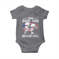 Too Cool For British Rule Baby Onesie USA American Flag 4th of July - Wonder Print Shop
