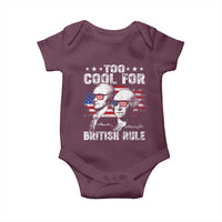 Too Cool For British Rule Baby Onesie USA American Flag 4th of July - Wonder Print Shop