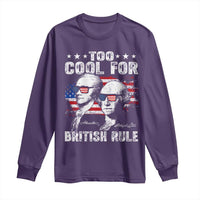 Too Cool For British Rule Long Sleeve Shirt USA American Flag 4th of July - Wonder Print Shop