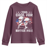 Too Cool For British Rule Youth Sweatshirt USA American Flag 4th of July - Wonder Print Shop